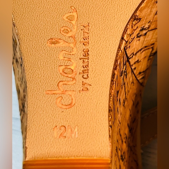 Charles by Charles David Lindy Cork Wedge Sandals, Nude Color, Size 12M, NEW - Picture 9 of 9